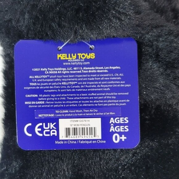 Kellytoy Penguin Plush Black 14.5" Standing Soft Stuffed Animal Emperor 2021 NWT - Picture 10 of 11